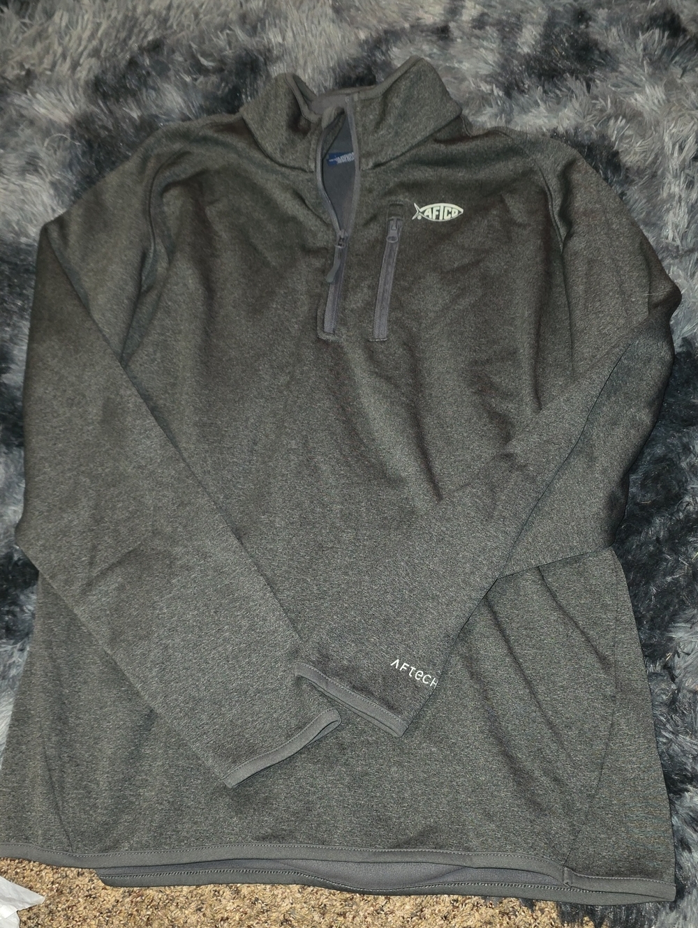 AFTCO Men's Dark Gray Quarter-Zip Pullover